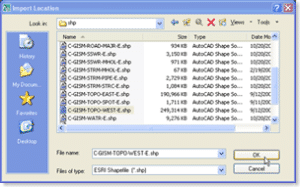 Browse to select a Shapefile