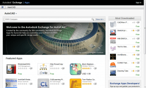 Searching for an application from the Autodesk Exchange home page.